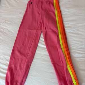 Aviator Nation Kids Size 12 Pink Striped Sweatpants